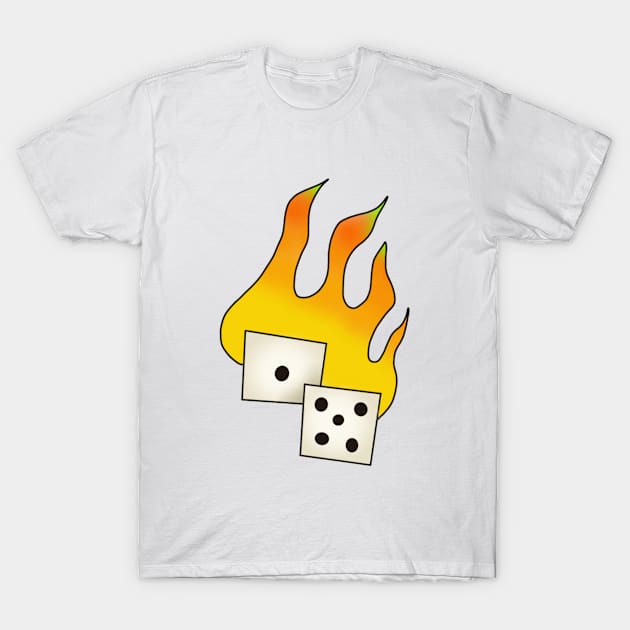 fire dice T-Shirt by lizajambalaya